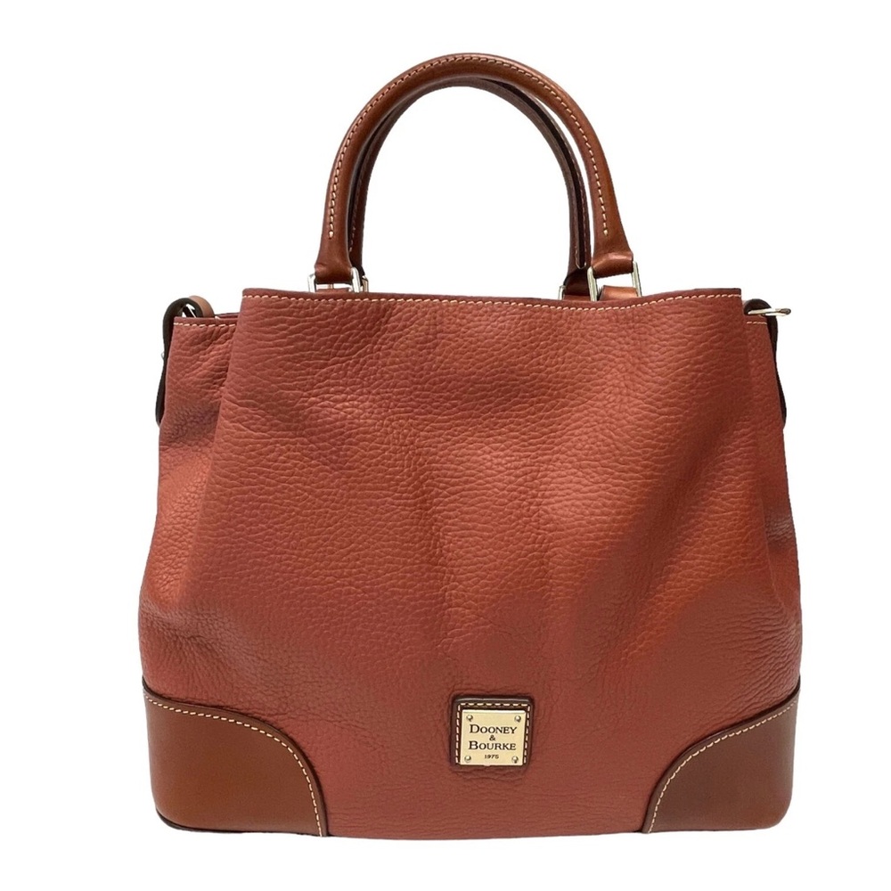 Dooney & Bourke‎ pebble caramel leather Brenna Satchel medium Habdbag purse
